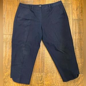 Jones New York Signature Collection Navy Cotton Twill Cropped Pants Size 18W